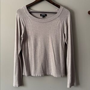 EXPRESS SCOOP NECK SWEATER BEIGE SIZE LARGE